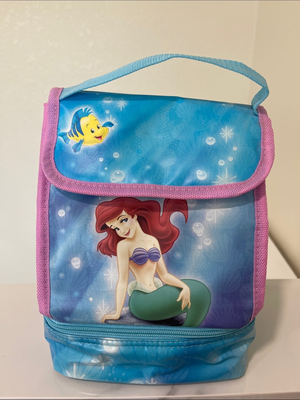 Disney The Little Mermaid Ariel Blue Pink Lunch Bag with Matching Box